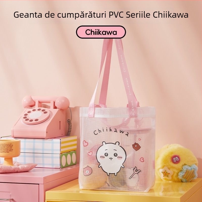 Geantă de umăr Chiikawa Usagi, seria, material PVC, stil proaspăt și dulce, cu compartimente