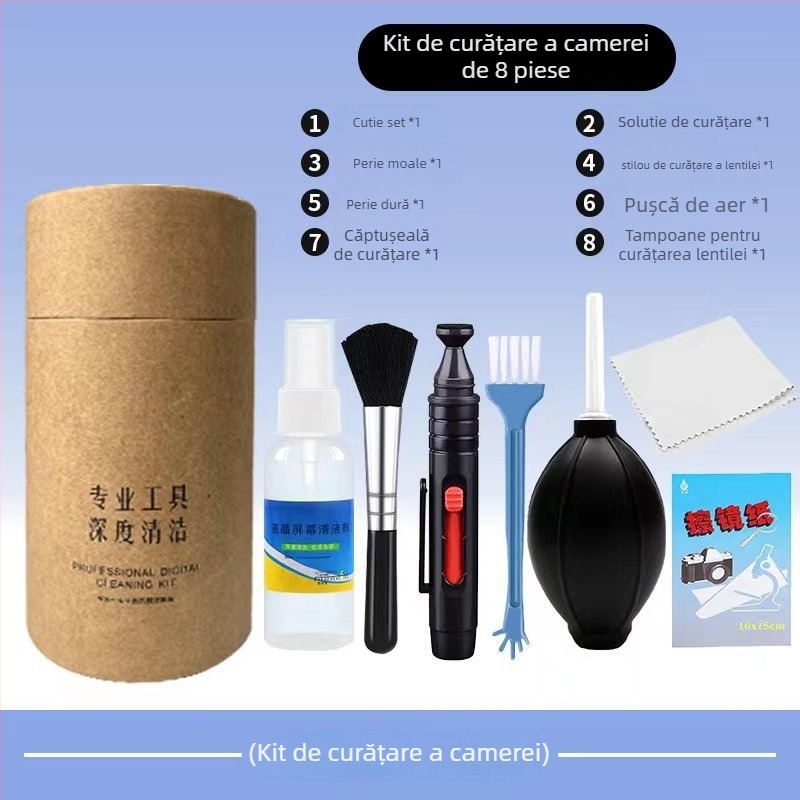 Set de curățare pentru computer cu nouă părți: curățitor pentru ecran, carcasa notebookului și unelte de curățare a tastaturii — Model Qjj-003; Brand Tide competition; Compatibil cu 21789048979