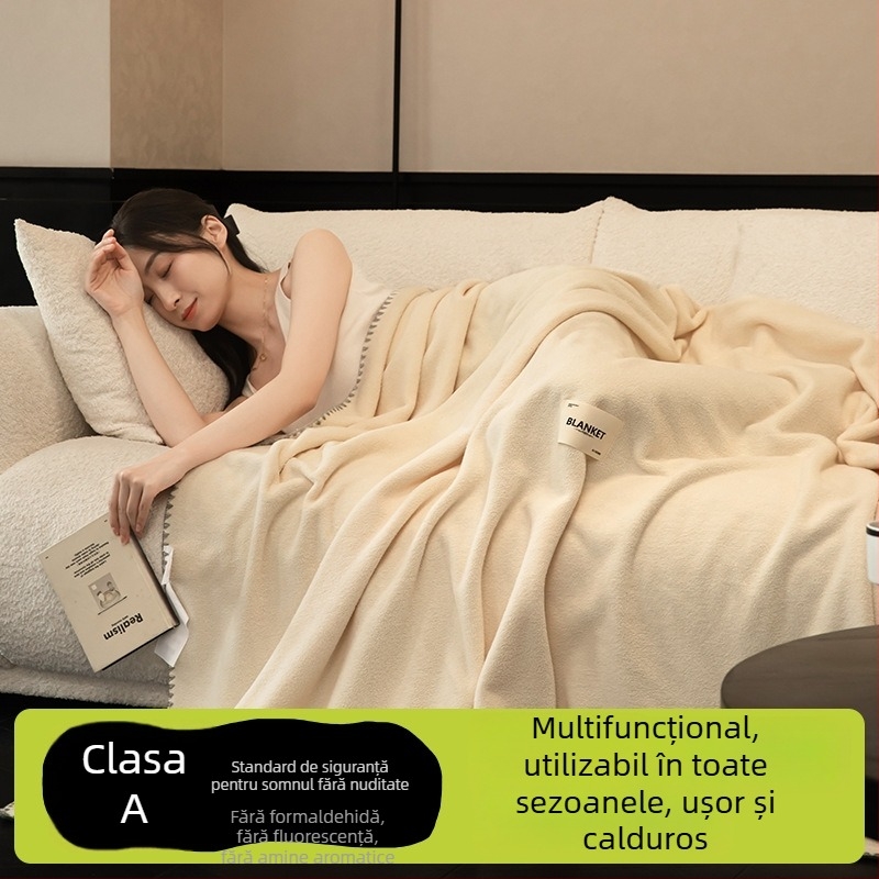 Pătură din cașmir, stil modern minimalist, model monocrom, greutate 500–799 g, calitate premium, potrivit pentru toate sezoanele