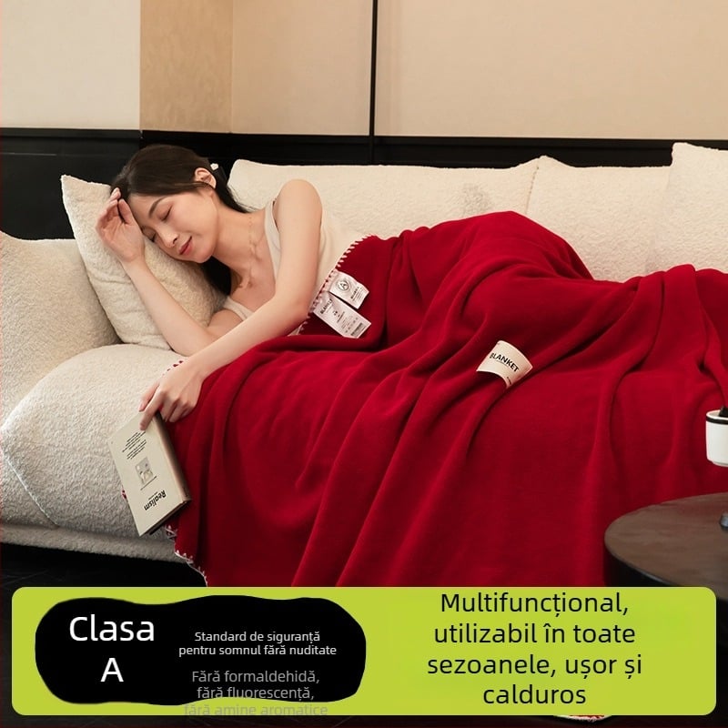 Pătură din cașmir, stil modern minimalist, model monocrom, greutate 500–799 g, calitate premium, potrivit pentru toate sezoanele