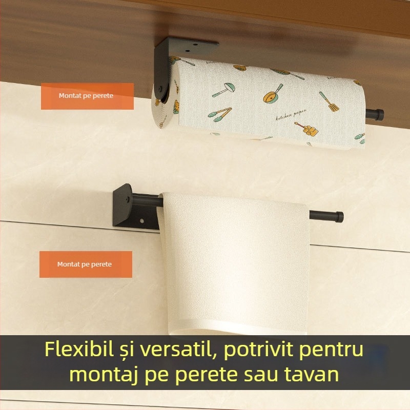 Jianyi Mu oțel inoxidabil montat pe perete, suport pentru folie de bucătărie cu cârlig – etichetare privată permisă