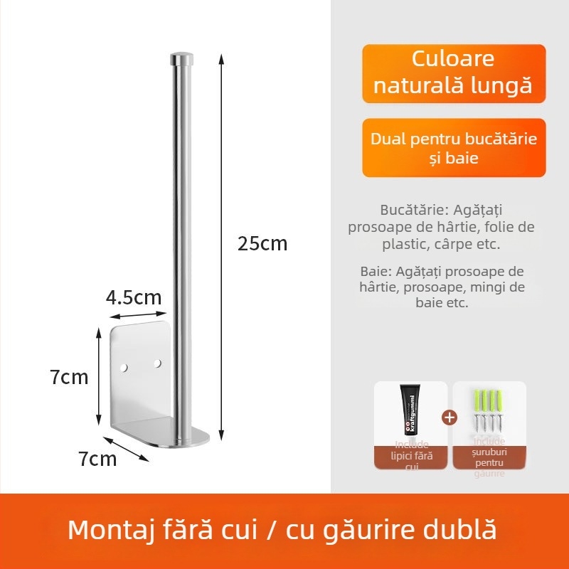 Jianyi Mu oțel inoxidabil montat pe perete, suport pentru folie de bucătărie cu cârlig – etichetare privată permisă