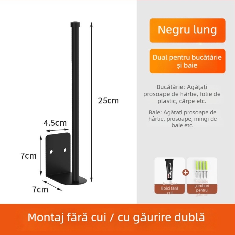 Jianyi Mu oțel inoxidabil montat pe perete, suport pentru folie de bucătărie cu cârlig – etichetare privată permisă