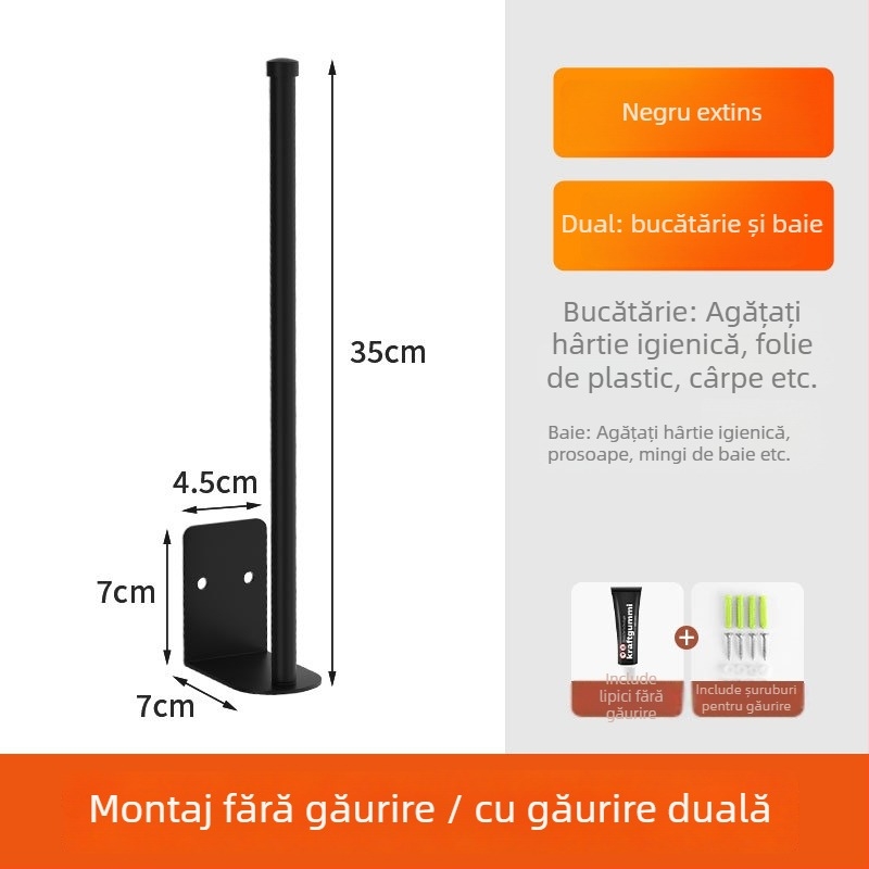 Jianyi Mu oțel inoxidabil montat pe perete, suport pentru folie de bucătărie cu cârlig – etichetare privată permisă