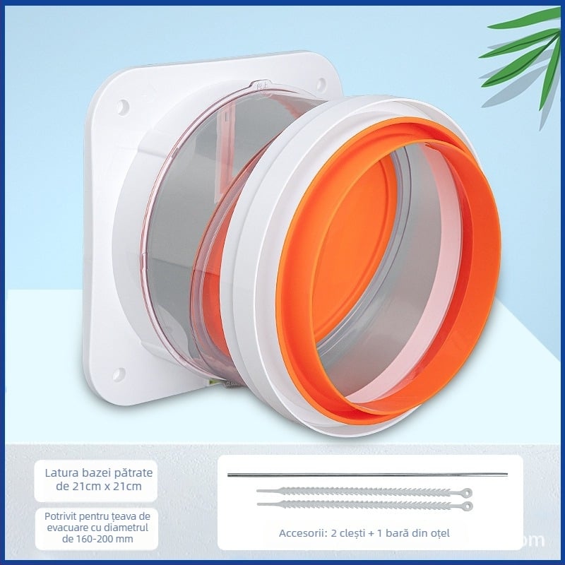 Valvă anti-retur pentru hotă de bucătărie, universală pentru mai multe diametre, material PP+ABS, stil Light Luxury, Shangyun