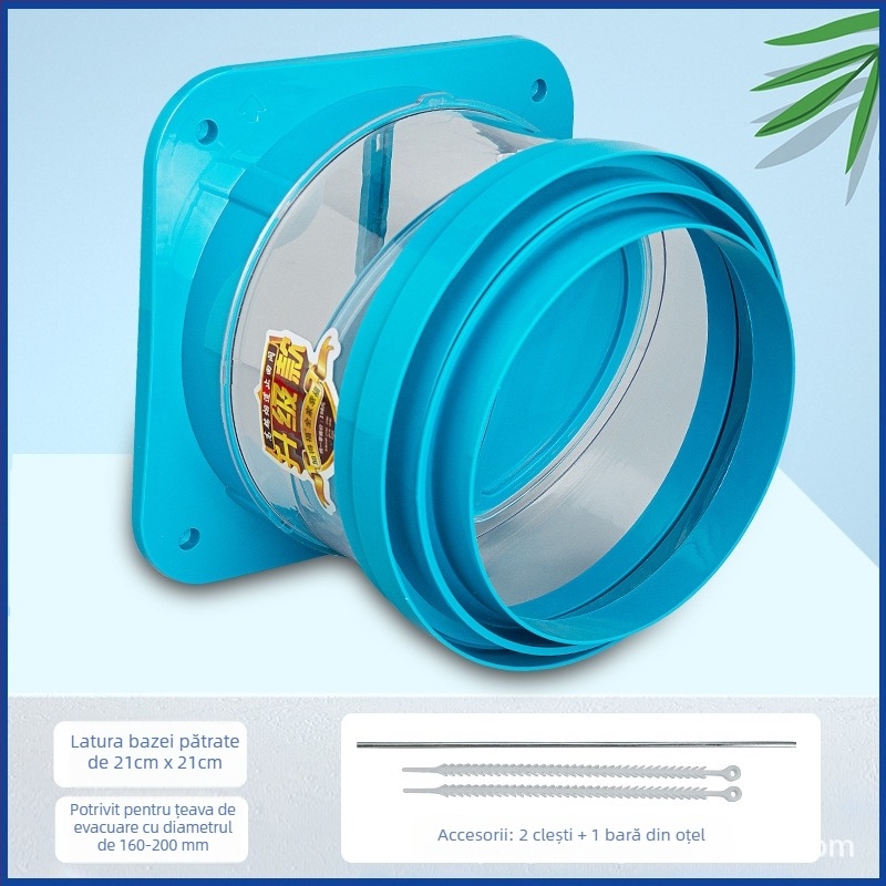 Valvă anti-retur pentru hotă de bucătărie, universală pentru mai multe diametre, material PP+ABS, stil Light Luxury, Shangyun
