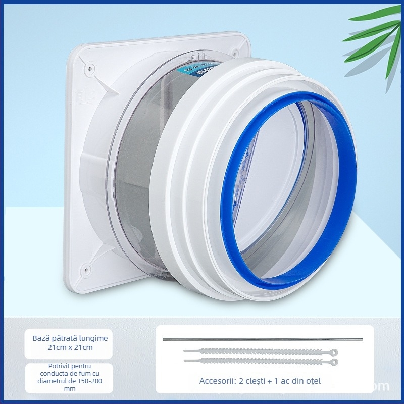Valvă anti-retur pentru hotă de bucătărie, universală pentru mai multe diametre, material PP+ABS, stil Light Luxury, Shangyun