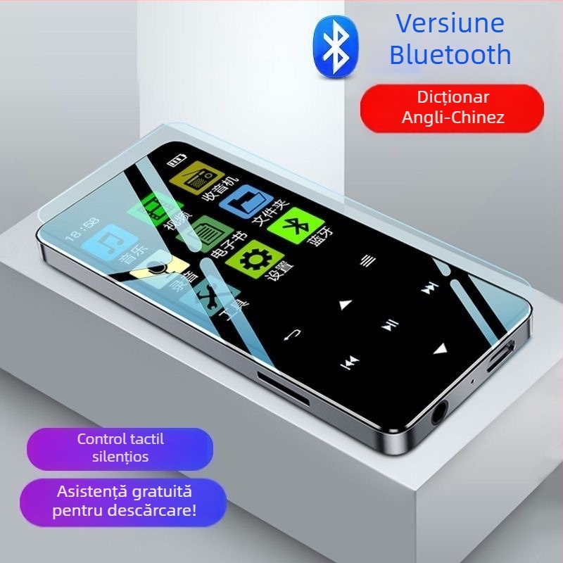Bluetooth MP4 player cu touchscreen, redare MP3/MP4, cititor de cărți electronice, ceas de alarmă