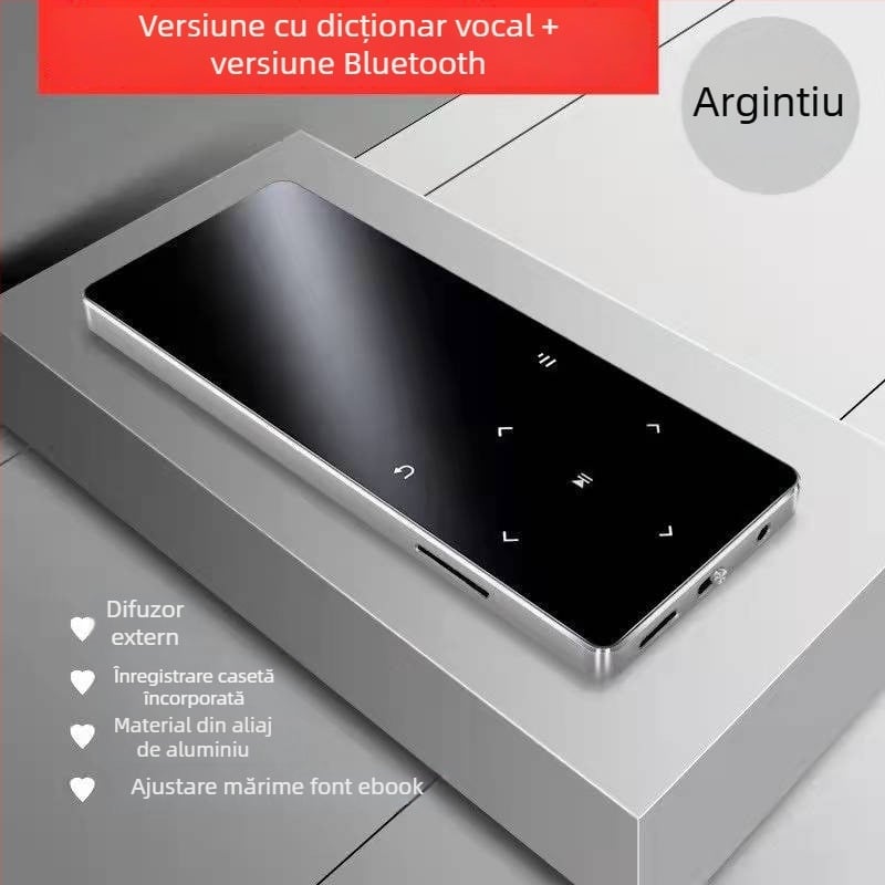 Bluetooth MP4 player cu touchscreen, redare MP3/MP4, cititor de cărți electronice, ceas de alarmă