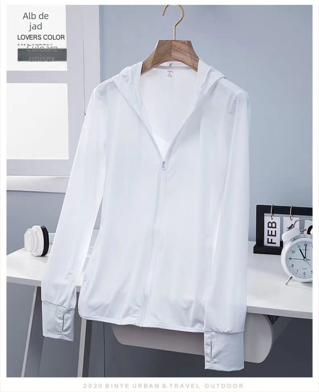 Jachetă pentru femei cu protecție UV UPF50+, respirabilă, uscare rapidă, cu glugă, țesătură Ice Silk, material principal Lycra (Spandex)