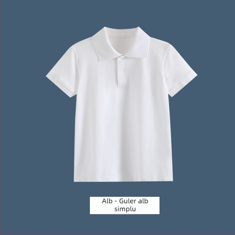 Tricou polo pentru uniformă școlară (din bumbac; unisex; vară 2025; pentru elevi gimnaziu peste 8 ani)