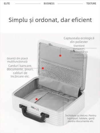 Geantă pentru laptop de la RIGHT HAND LUGGAGE - impermeabilă, ultraușoară, antifurt, model în dungi, căptușeală din poliester