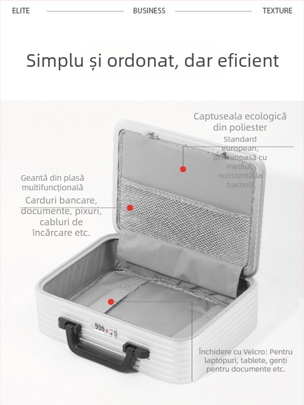 Geantă pentru laptop de la RIGHT HAND LUGGAGE - impermeabilă, ultraușoară, antifurt, model în dungi, căptușeală din poliester