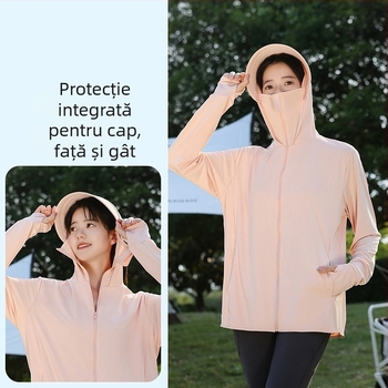Jachetă exterioară cu protecție solară, cu glugă, din nylon 81-95% pentru pescuit