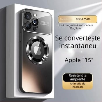 Carcasă pentru iPhone 17 Pro Max cu magnet și sticlă mată — protecție antișoc, anti-zgârieturi, anti-amprente, din PC