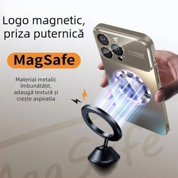 Carcasă pentru iPhone 17 Pro Max cu magnet și sticlă mată — protecție antișoc, anti-zgârieturi, anti-amprente, din PC