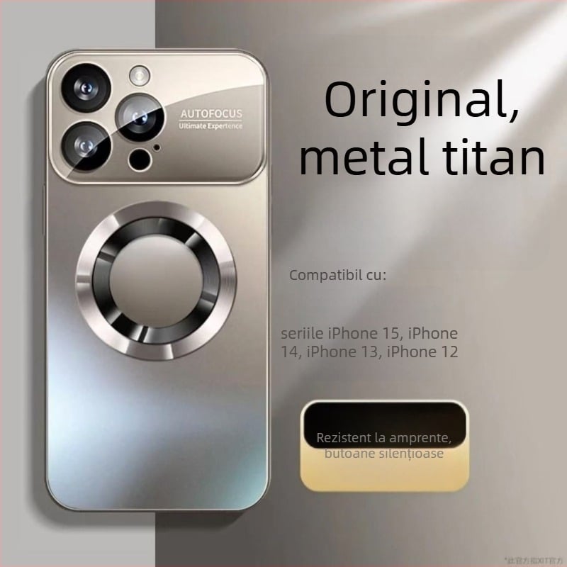 Carcasă pentru iPhone 17 Pro Max cu magnet și sticlă mată — protecție antișoc, anti-zgârieturi, anti-amprente, din PC