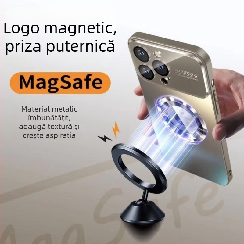 Carcasă pentru iPhone 17 Pro Max cu magnet și sticlă mată — protecție antișoc, anti-zgârieturi, anti-amprente, din PC