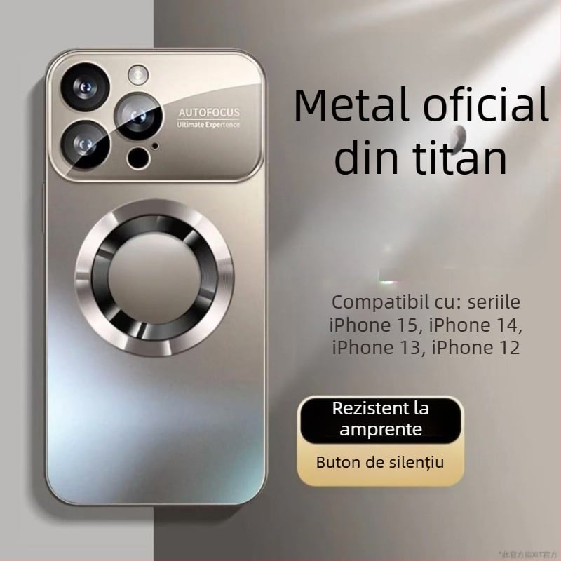 Carcasă pentru iPhone 17 Pro Max cu magnet și sticlă mată — protecție antișoc, anti-zgârieturi, anti-amprente, din PC