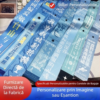 Șnur pentru mâner de bagaj cu pandantiv - transfer termic; DIY; anti-pierdere