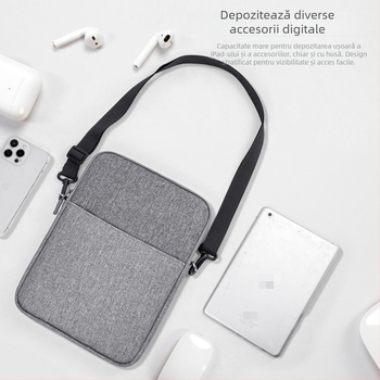 Geantă pentru tabletă din poliester, rezistentă la uzură și anti-tăiere, stil urban minimalist, unisex, primăvara 2025