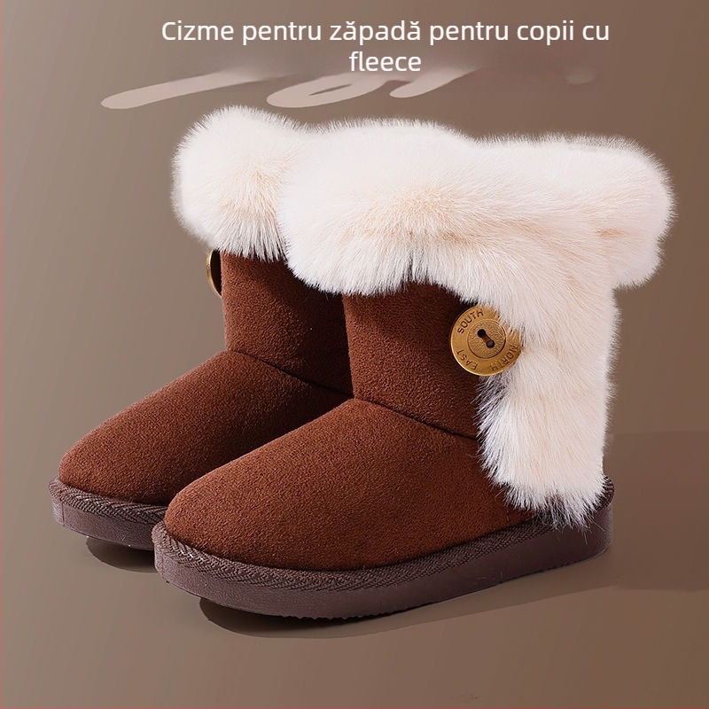 Ghete de copii pentru gleznă cu nubuk pe partea superioară și talpă din plastic, stil neutru, pentru 1-3 ani