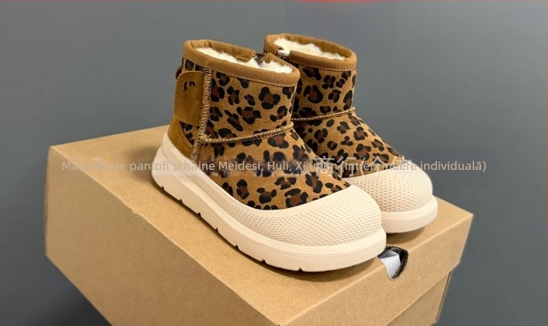 Ghete de zăpadă unisex, partea superioară căptușită cu blană, talpă EVA, slip-on, pentru copii 4–16 ani, toamnă