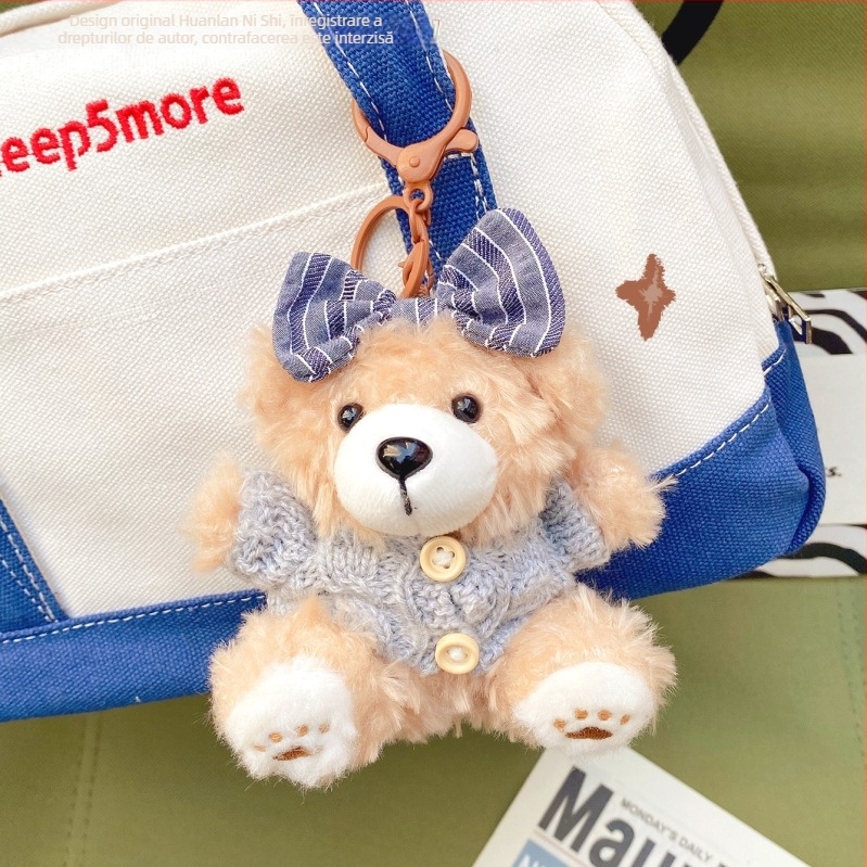 Breloc din pluș – ursuleț biscuit, stil desen animat