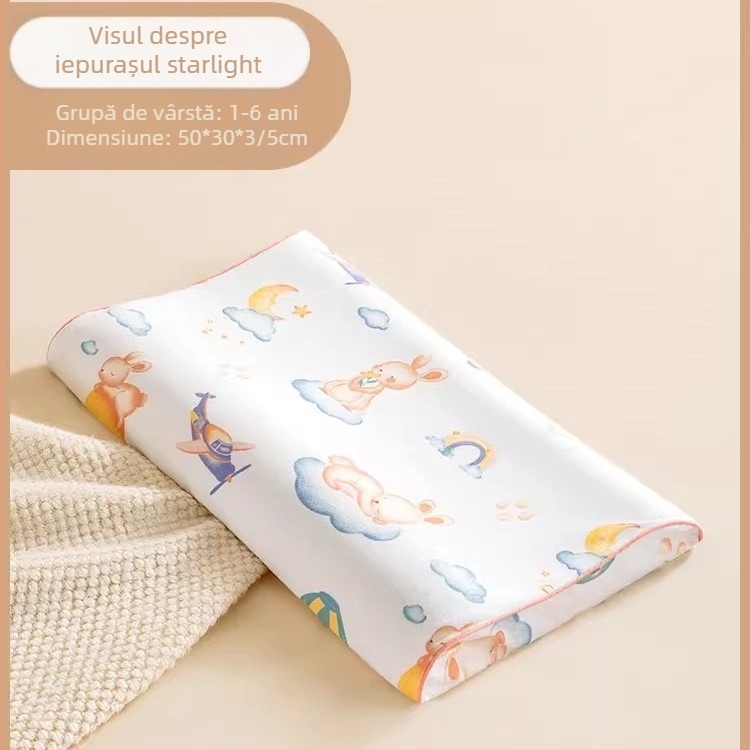 Beptides pernă din latex natural pentru copii și sugari, formă dreptunghiulară, nucleu din bumbac pur, conținut latex peste 90%, greutate 1–2 kg