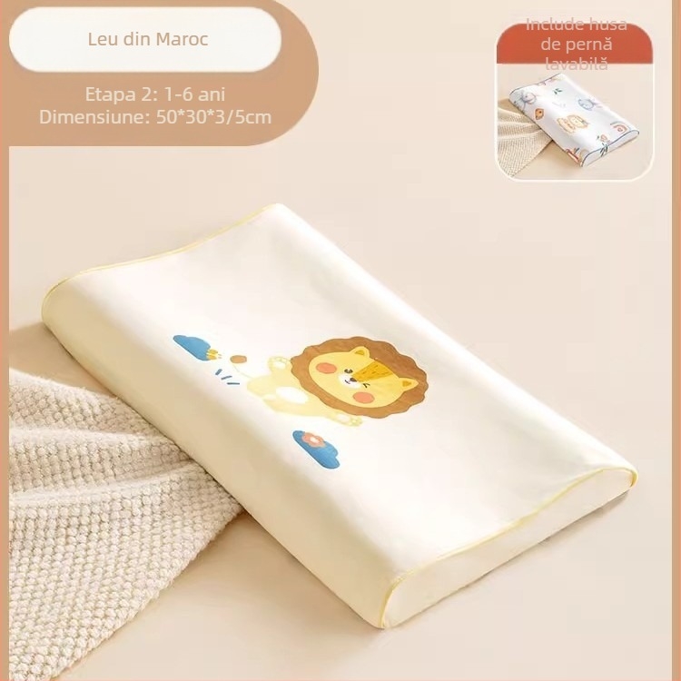 Beptides pernă din latex natural pentru copii și sugari, formă dreptunghiulară, nucleu din bumbac pur, conținut latex peste 90%, greutate 1–2 kg