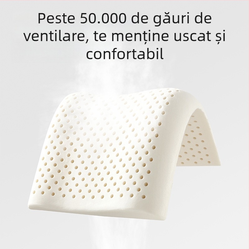 Beptides pernă din latex natural pentru copii și sugari, formă dreptunghiulară, nucleu din bumbac pur, conținut latex peste 90%, greutate 1–2 kg