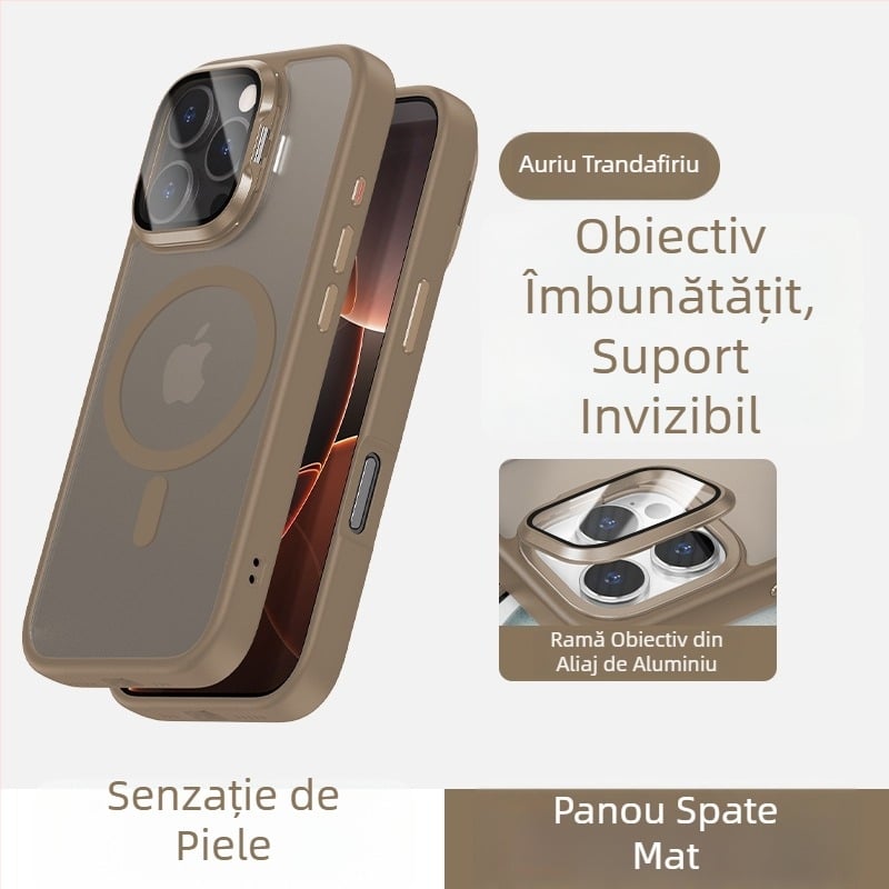 Husă pentru telefon cu suport pentru ochelari, compatibilă cu iPhone 16 – senzație de piele, magnetic, protecție completă, design luxos