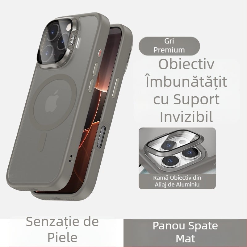 Husă pentru telefon cu suport pentru ochelari, compatibilă cu iPhone 16 – senzație de piele, magnetic, protecție completă, design luxos