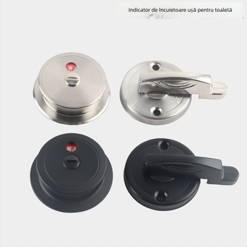 Încuietoare pentru ușa separatorului de toaletă publică cu indicator de ocupare - oțel inoxidabil periat, stil modern minimalist