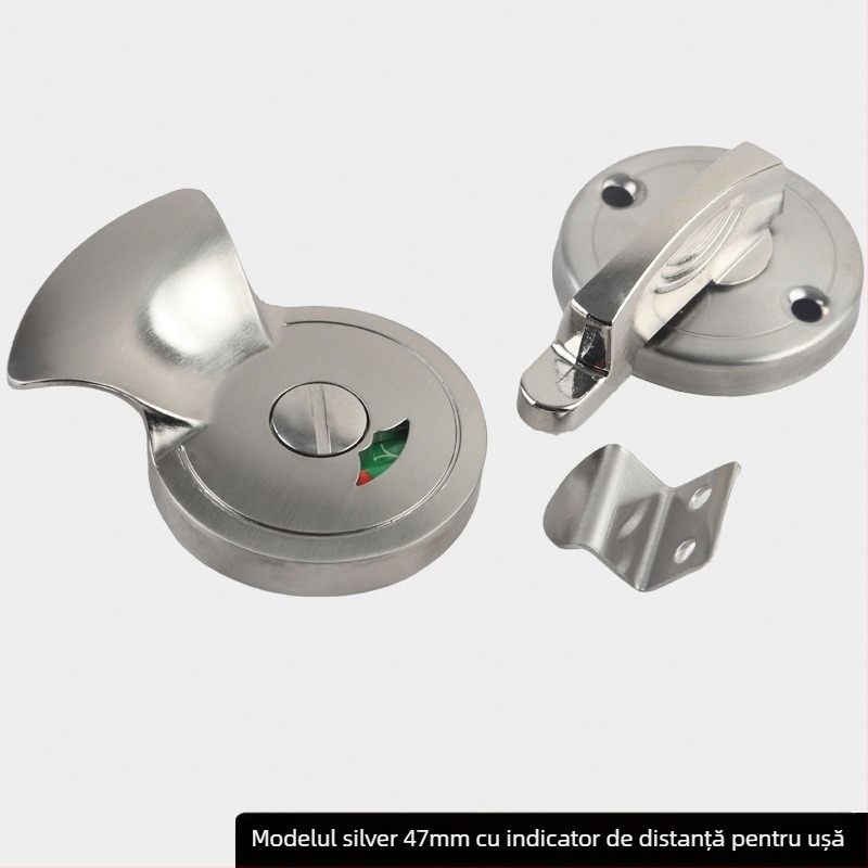 Încuietoare pentru ușa separatorului de toaletă publică cu indicator de ocupare - oțel inoxidabil periat, stil modern minimalist
