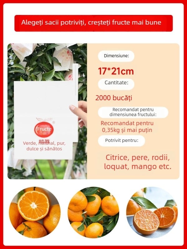 Geantă pentru ambalarea citrice — protecție împotriva insectelor și păsărilor; tip: pungă de plantare/eco/protecție pe pantă; scop: pungă pentru citrice; marcă: Altă; import: Nu