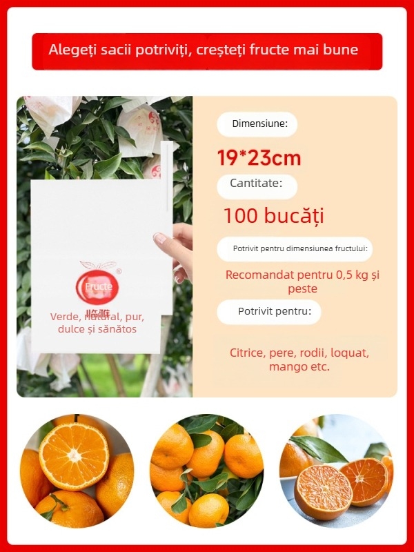 Geantă pentru ambalarea citrice — protecție împotriva insectelor și păsărilor; tip: pungă de plantare/eco/protecție pe pantă; scop: pungă pentru citrice; marcă: Altă; import: Nu