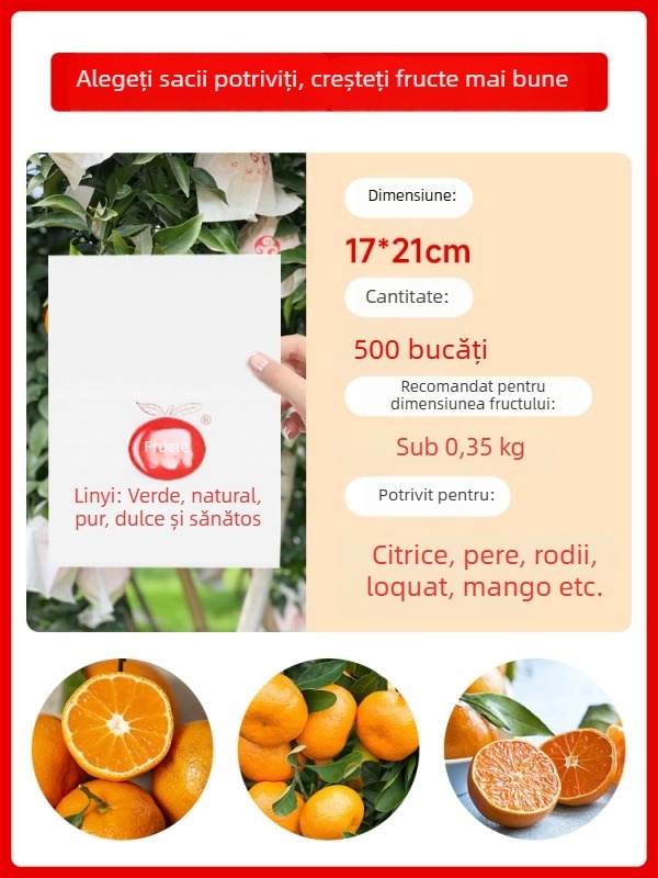 Geantă pentru ambalarea citrice — protecție împotriva insectelor și păsărilor; tip: pungă de plantare/eco/protecție pe pantă; scop: pungă pentru citrice; marcă: Altă; import: Nu