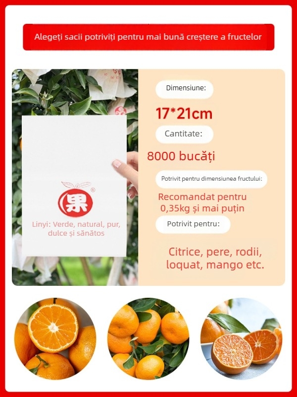 Geantă pentru ambalarea citrice — protecție împotriva insectelor și păsărilor; tip: pungă de plantare/eco/protecție pe pantă; scop: pungă pentru citrice; marcă: Altă; import: Nu