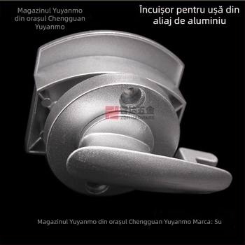 Set hardware pentru separatoare de toalete publice, cu componente din aluminiu: încuietoare, balamale, indicator și picioare de susținere