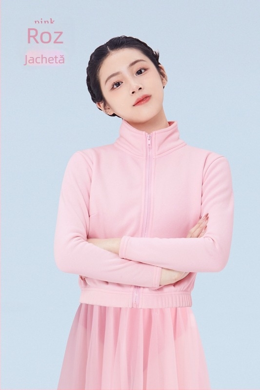 Jachetă de balet pentru femei, iarnă, antrenament în dans modern, țesătură Lycra, 67,7% poliester