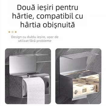 Suport pentru șervețele din oțel inoxidabil 304, pătrat, finisaj lucios, stil modern minimalist