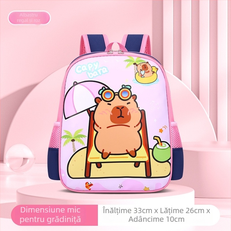 Ghiozdan școlar pentru fete, din PU, impermeabil, ultraușor, design ergonomic de reducere a încărcăturii, curea de umăr curbată