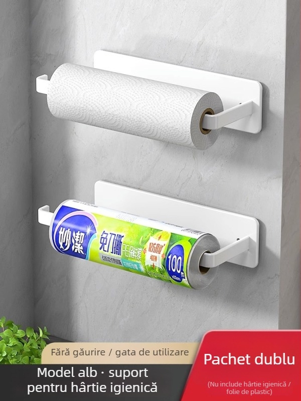 Suport pentru hârtie de bucătărie, dreptunghiular, din oțel carbon, finisaj vopsit cu pulverizare plastică, Huiqian Delta, design modern minimalist