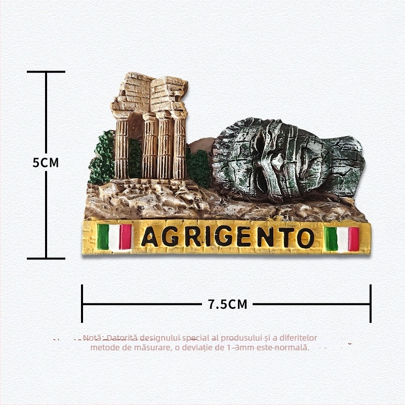 Sticker de frigider din rășină – atracții pitorești inspirate de Italia, stil minimalist modern, suvenir de călătorie