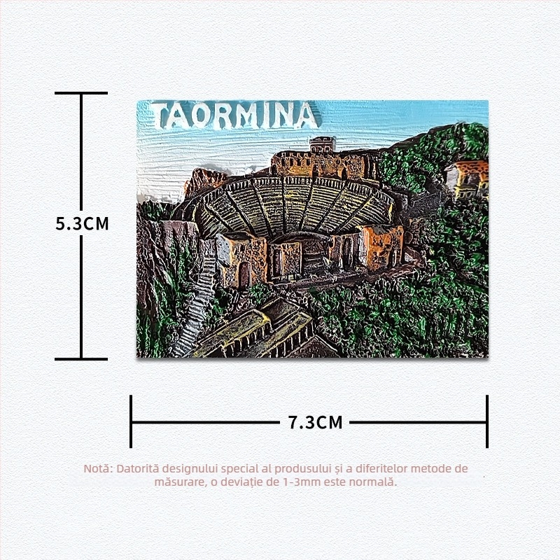 Sticker de frigider din rășină – atracții pitorești inspirate de Italia, stil minimalist modern, suvenir de călătorie