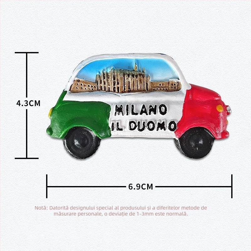 Sticker de frigider din rășină – atracții pitorești inspirate de Italia, stil minimalist modern, suvenir de călătorie