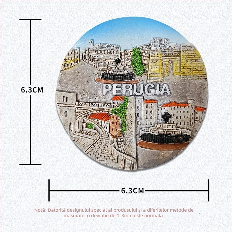 Sticker de frigider din rășină – atracții pitorești inspirate de Italia, stil minimalist modern, suvenir de călătorie