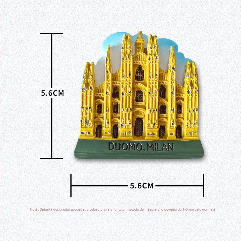 Sticker de frigider din rășină – atracții pitorești inspirate de Italia, stil minimalist modern, suvenir de călătorie