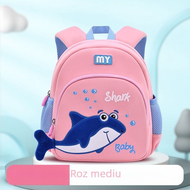 Rucsac pentru grădiniță, design cu balenă, material diving cloth, respirabil, impermeabil, rezistent la abraziune, bretele curbate